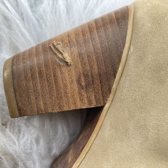 CALL IT SPRING Heels Sz 8.5M Beige Booties Strappy Ankle Back Zip Block Womens - Picture 7 of 13